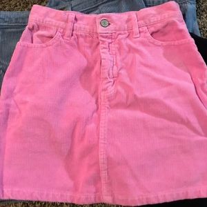 Brandy Melville Pink Corduroy Skirt